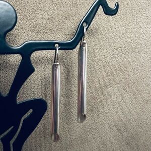 Sterling silver hollow open middle tube style earrings
